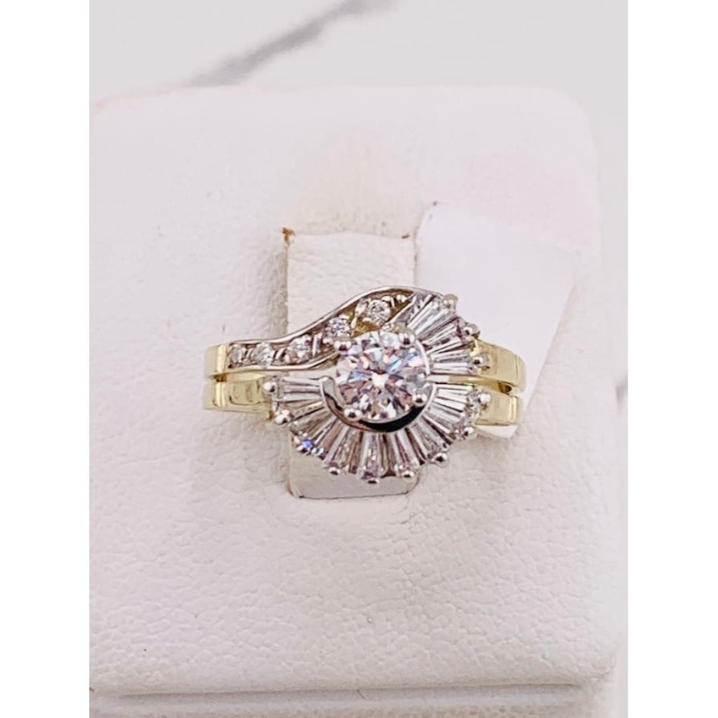 10k Solid Gold Ring Wedding Ring Set Size 8 - Set De Matrimonio En Oro